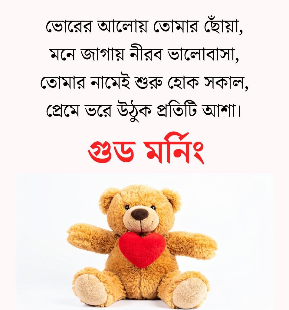 Subho Sokal Love Quotes in Bangla with Teddy