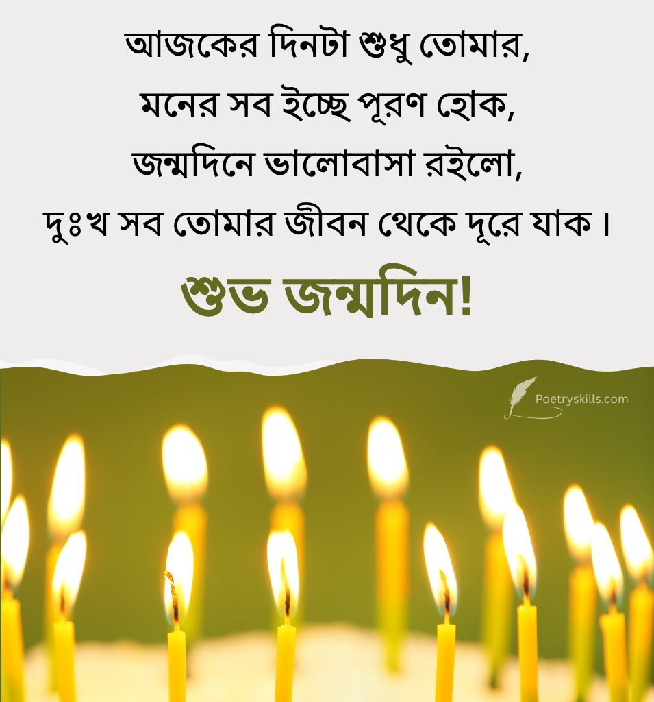 Latest Birthday Shayari In Bengali For Social Media Image