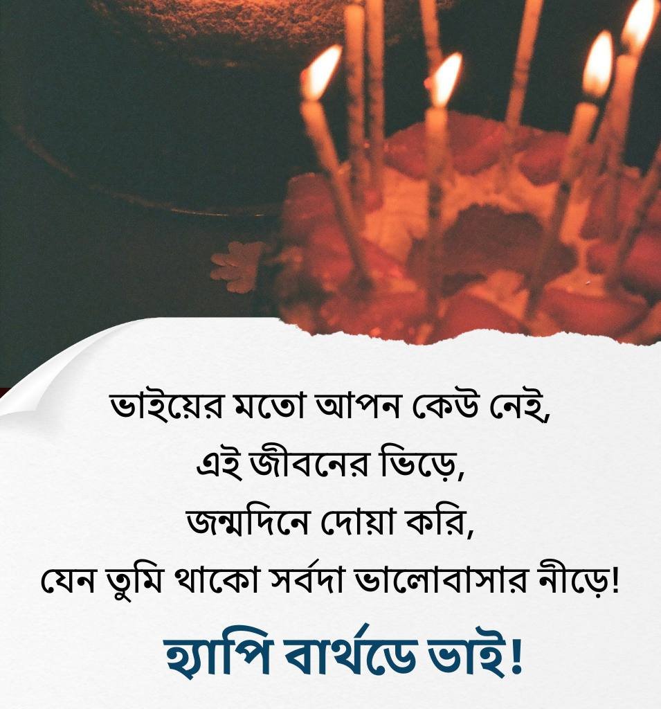 Subho Jonmodin Bhai Bengali Birthday Wishes Image