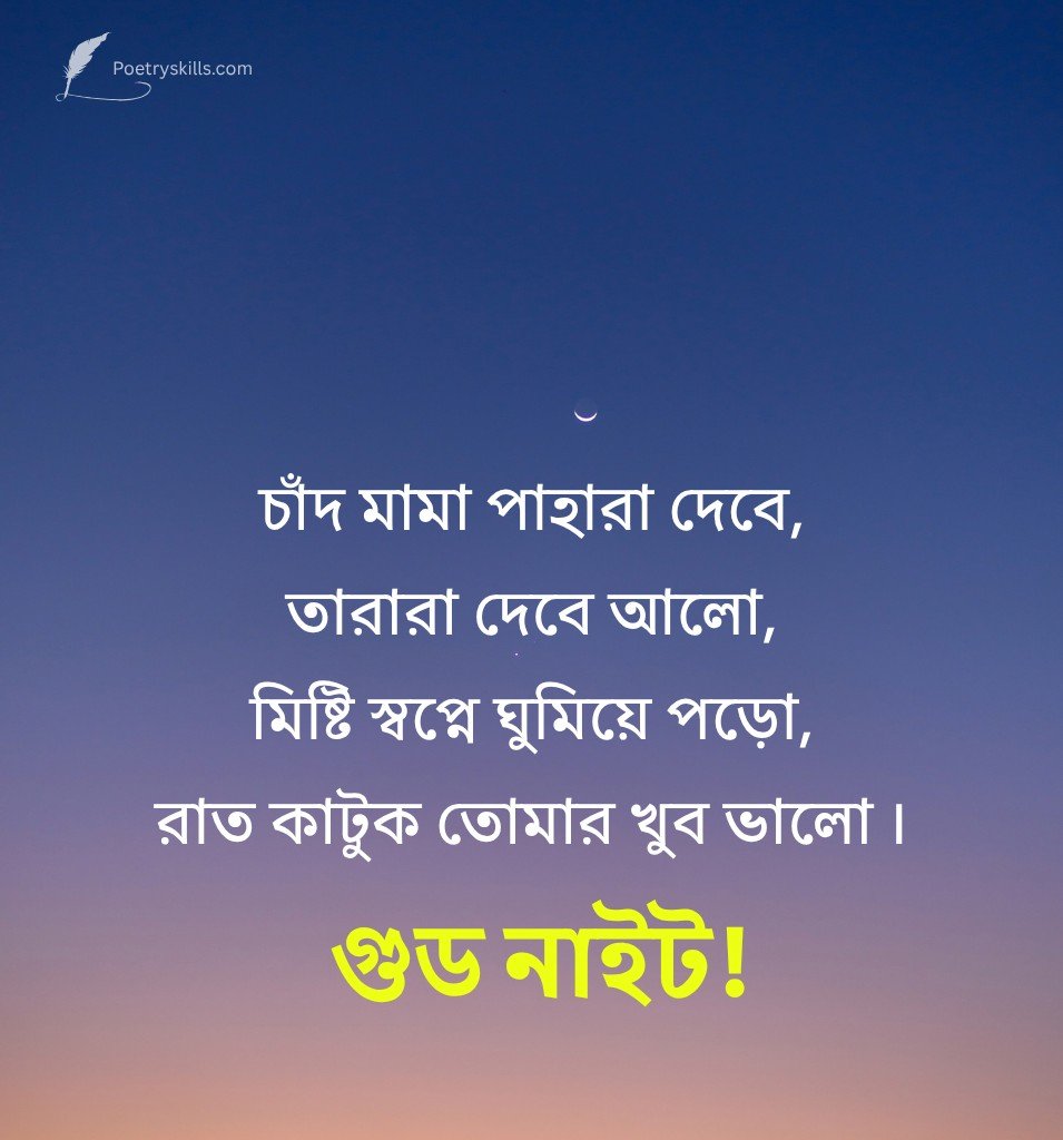 Bengali Good Night Shayari Message For Friend