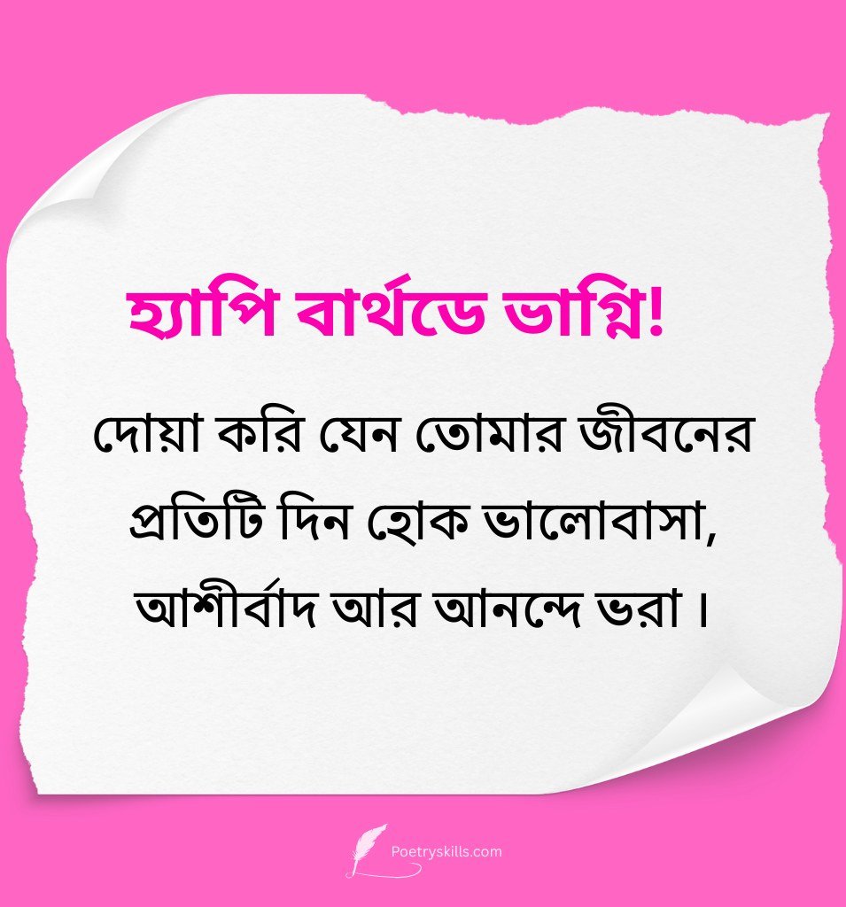 Blessing Birthday Greetings for Niece in Bangla