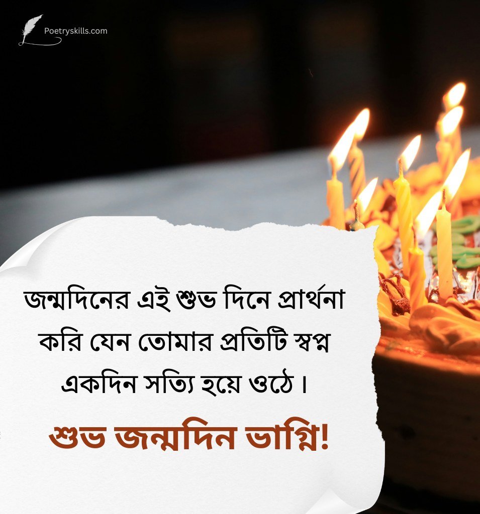 Bengali Birthday Quotes for Niece with Cake